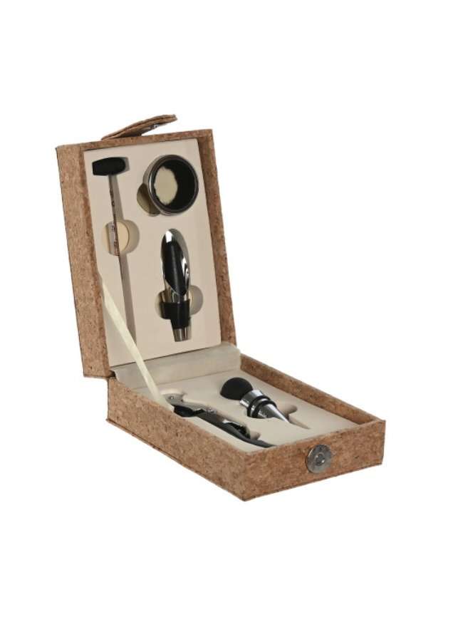 Set Vino In Sughero Naturale 6 Pz 11X15X6 Cm