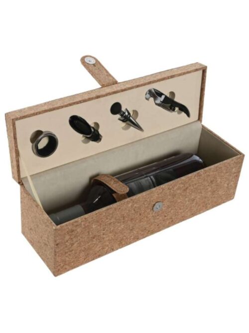 Set Vino in Sughero Naturale 5 pz 36x11x12 cm