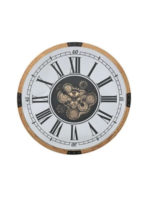 Orologio da Parete Ø 80 cm Industrial Legno e Ferro