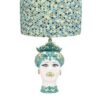 Lampada in Ceramica di Capodimonte Bianco 30x30x56 cm – Eleganza Artigianale Bianco, Oro e Tiffany