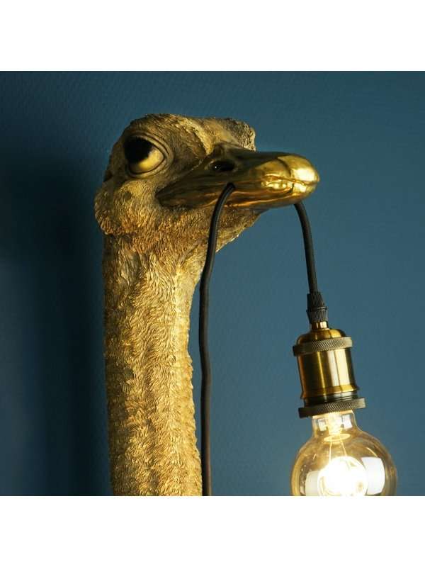 Lampada Da Parete Struzzo Di Franz Josef In Resina Oro