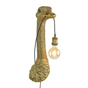 Lampada da Parete Struzzo di Franz Josef in Resina Oro