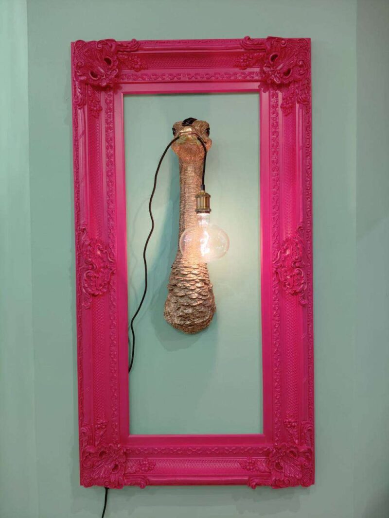 Lampada Da Parete Struzzo Di Franz Josef In Resina Oro