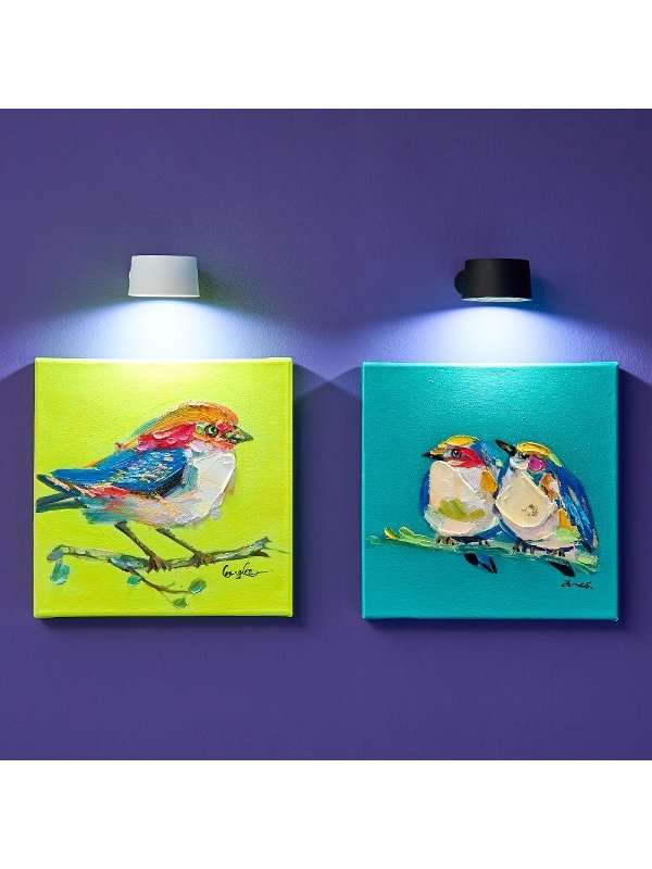 Dipinto Birdy Giallo Fluo 30X30
