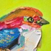 Dipinto Birdy Giallo Fluo 30X30