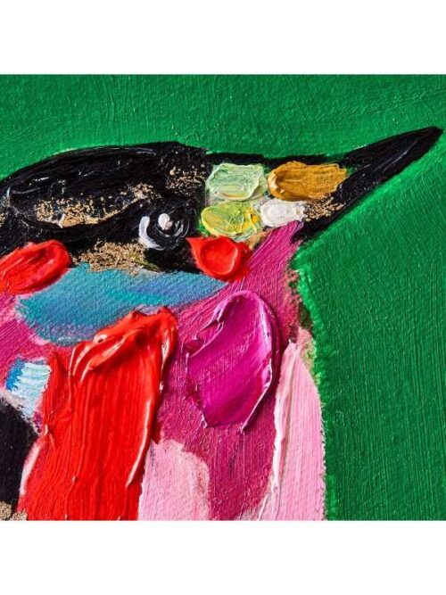 Dipinto Birdy Verde 30x30