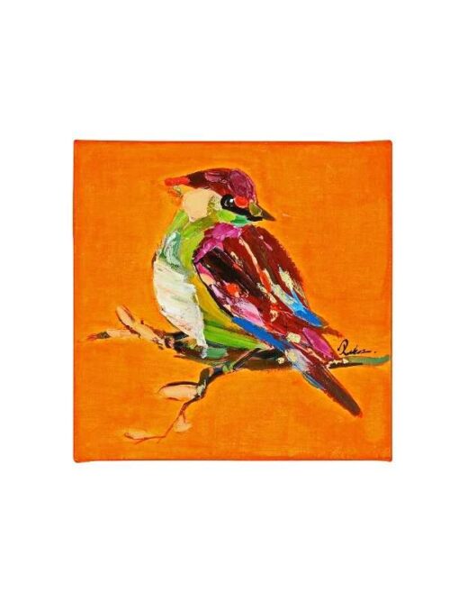 Dipinto Birdy Arancio 30x30