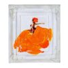 Quadro Decorativo Ballgown Arancio Su Cornice Bianca