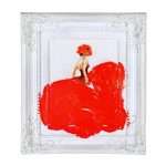 Quadro Decorativo Ballgown Rosa su Cornice Bianca