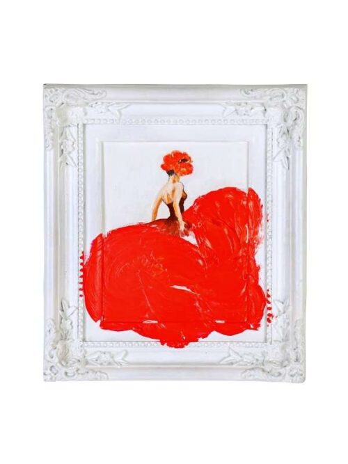 Quadro Decorativo Ballgown Rosa su Cornice Bianca