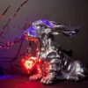 Lampada Da Tavolo Con Basset Hound Argentato