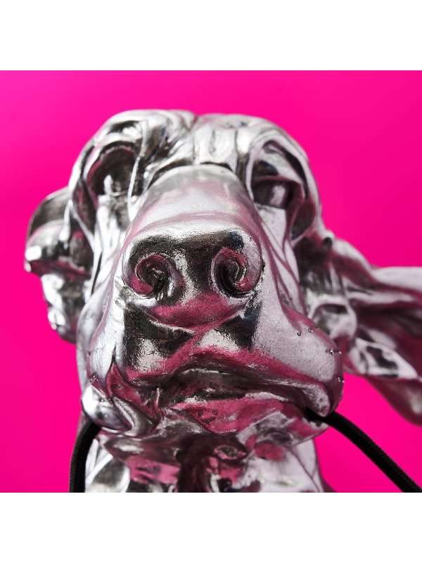 Lampada Da Tavolo Con Basset Hound Argentato