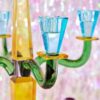 Portacandele Fancy Crystal A 5 Fiamme In Vetro Giallo