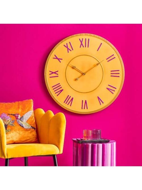 Orologio Fancy Colors Arancio da Parete in Metallo 80 cm