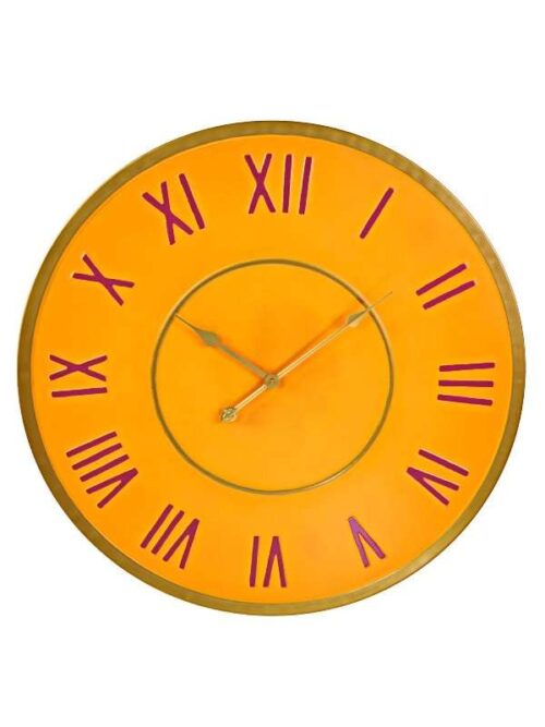 Orologio Fancy Colors Arancio da Parete in Metallo 80 cm