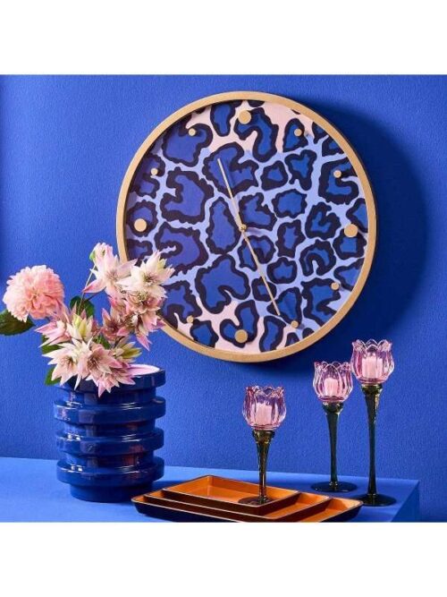 Orologio da Parete Safari in Legno Blu 50 cm
