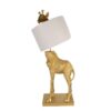 Lampada Da Tavolo Giraffa Oro Paralume Avorio H85 Cm