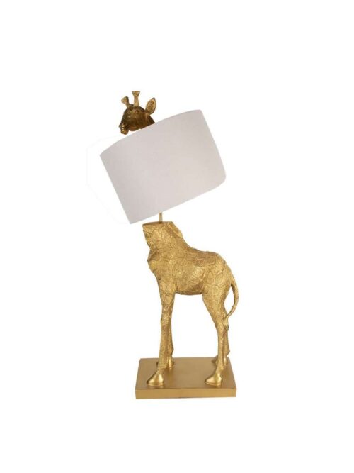 Lampada da Tavolo Giraffa Oro Paralume Avorio h85 cm