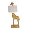 Lampada Da Tavolo Giraffa Oro Paralume Avorio H85 Cm