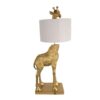Lampada Da Tavolo Giraffa Oro Paralume Avorio H85 Cm