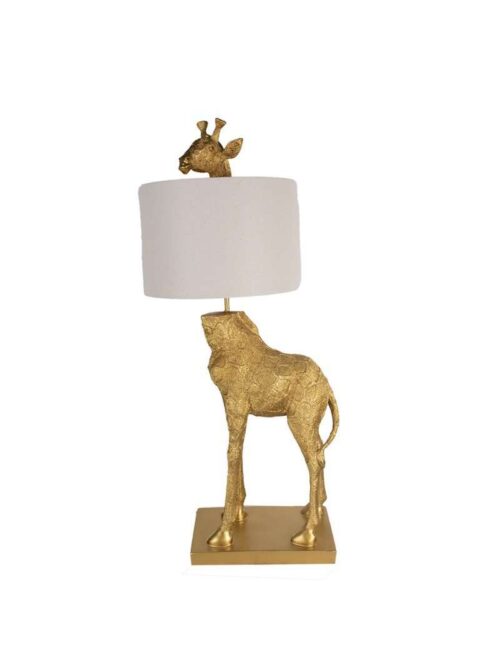 Lampada da Tavolo Giraffa Oro Paralume Avorio h85 cm