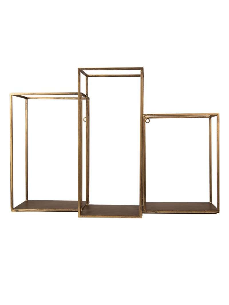 Scaffale Da Parete In Metallo Oro 65X19X44