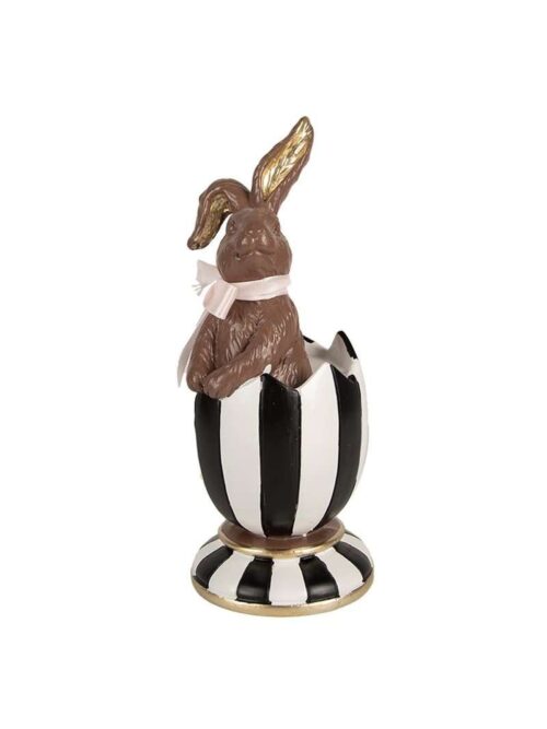 Decorazione Coniglio Marrone nell'Uovo Pasquale