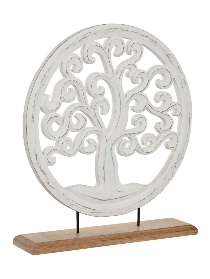 Decorazione Albero Della Vita In Legno Di Mango Bianco