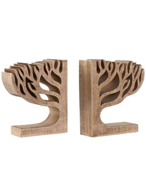 Fermalibri in Mango Naturale con Motivo ad Albero