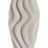 Vaso In Gres Porcellanato 3D Bianco Con Motivo A Onda