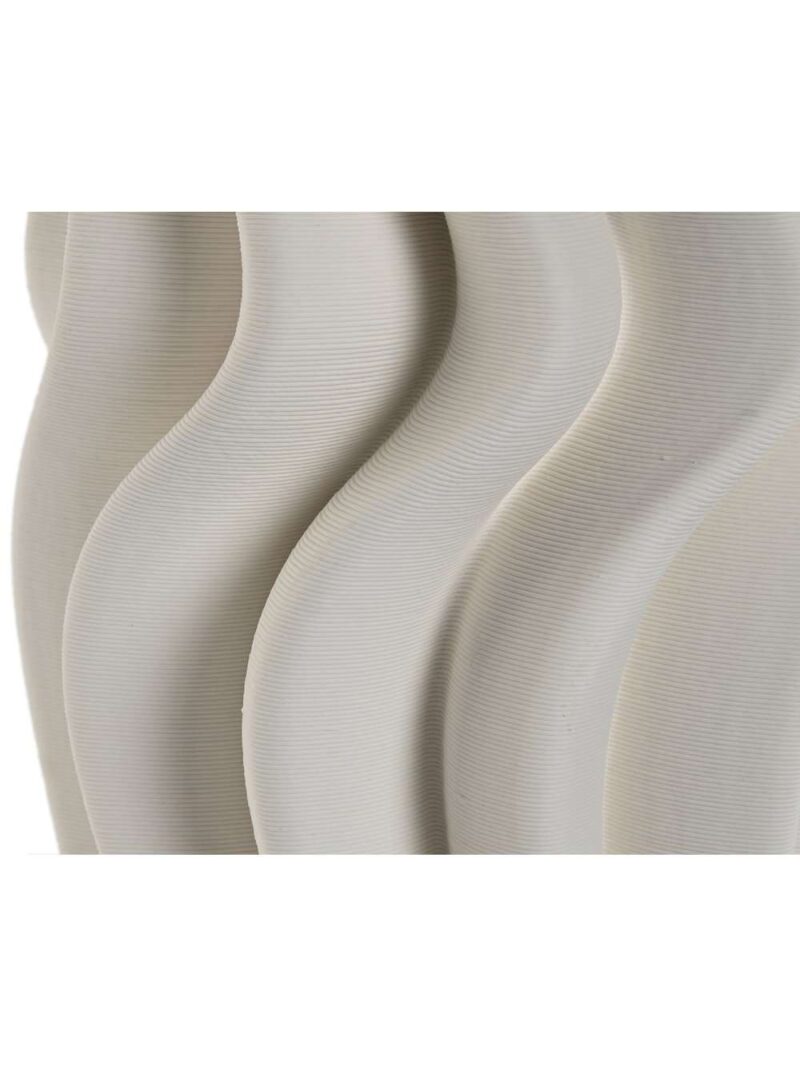 Vaso In Gres Porcellanato 3D Bianco Con Motivo A Onda