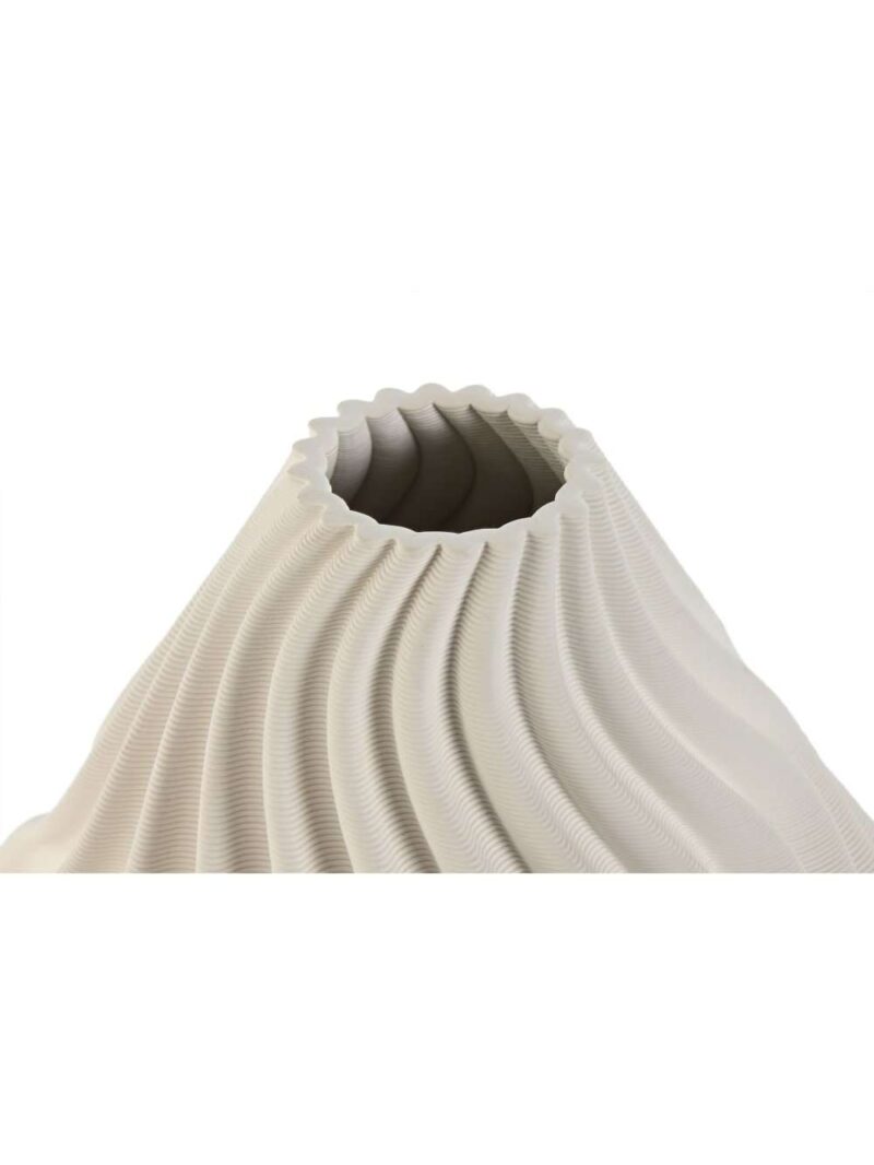 Vaso In Gres Porcellanato 3D Bianco Con Venature Ad Onde