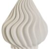 Vaso In Gres Porcellanato 3D Bianco Con Venature Ad Onde