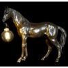 Lampada Da Tavolo Cavallo In Resina Dorato