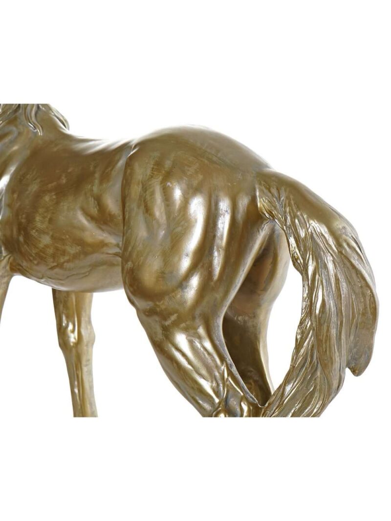 Lampada Da Tavolo Cavallo In Resina Dorato