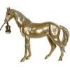 Lampada Da Tavolo Cavallo In Resina Dorato