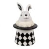 Barattolo Contenitore Coniglio Bianco Nero 20Cm