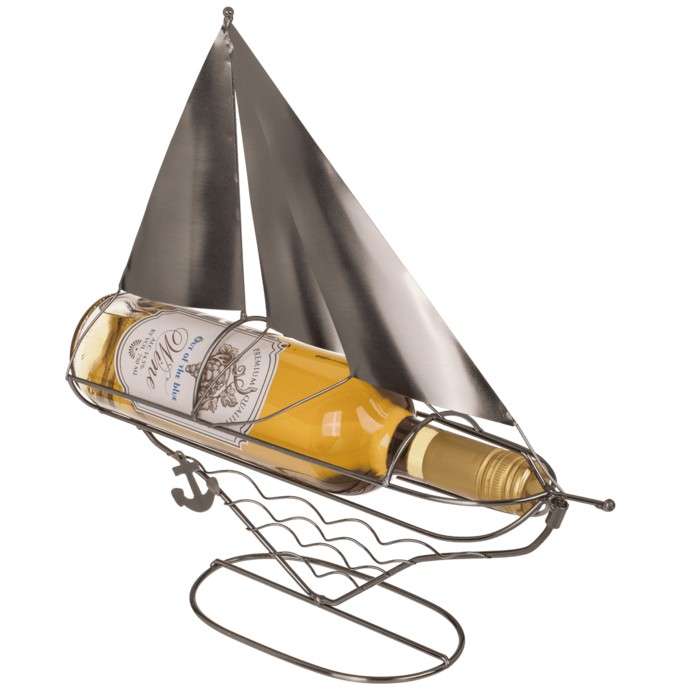 Portabottiglie In Metallo Barca A Vela