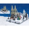 Scena Invernale di una Cattedrale con Luci Musica e Movimento