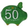 Salvadanaio Maialino Verde In Ceramica Piccolo 50 Anni