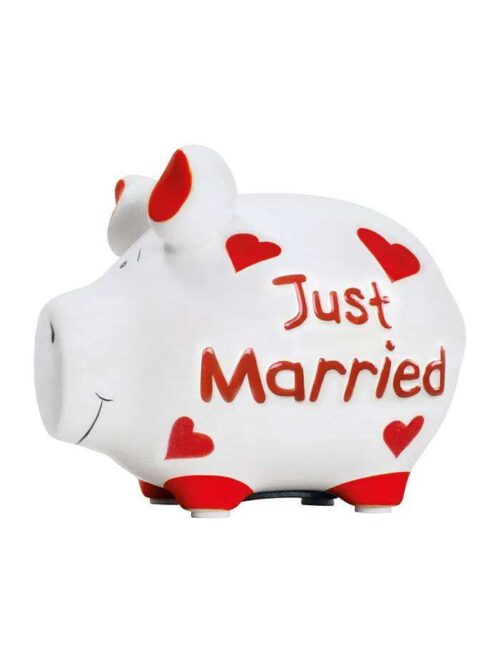 Salvadanaio Maialino Just Married in Ceramica