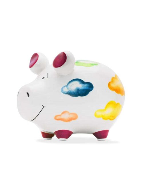 Salvadanaio Maialino in Ceramica Bianca Cloud Cuckoo Land