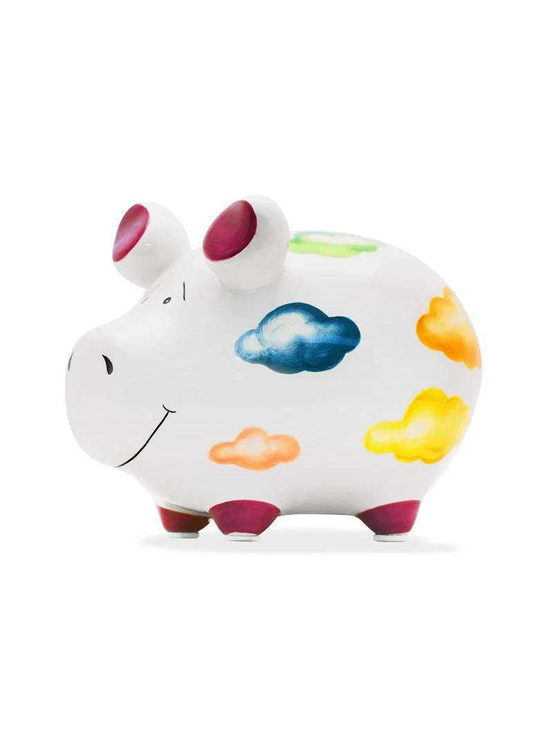 Salvadanaio Maialino In Ceramica Bianca Cloud Cuckoo Land