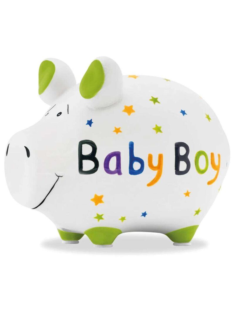 Salvadanaio Maialino Baby Boy In Ceramica