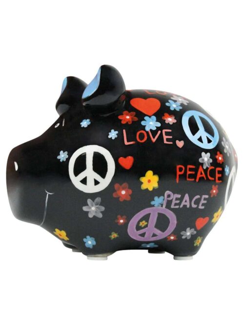 Salvadanaio Maiale Hippie in Ceramica