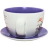 Grande Tazza Per Piante In Ceramica Con Fiori Design Viola Bianco