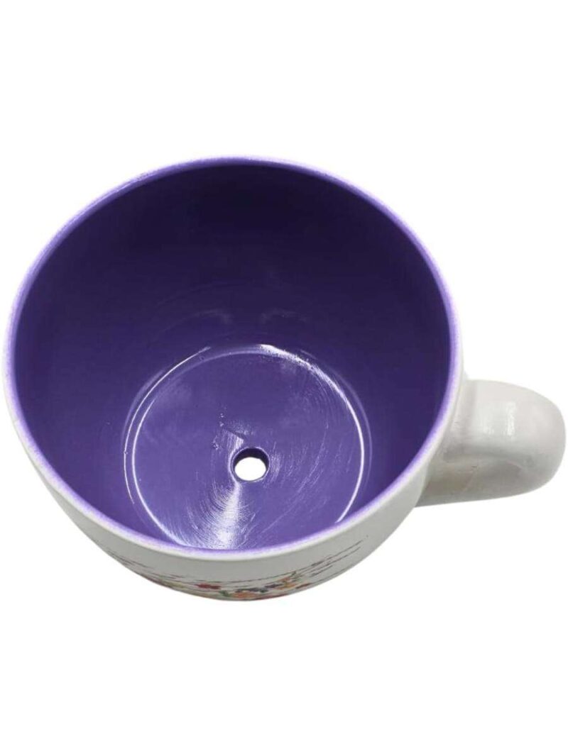 Grande Tazza Per Piante In Ceramica Con Fiori Design Viola Bianco