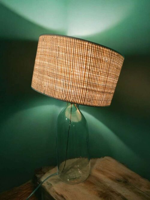 Lampada da Tavolo Baya in Vetro Caramello