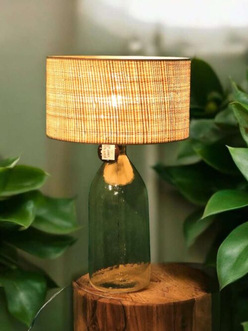 Lampada da Tavolo Baya in Vetro Caramello