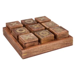 Gioco di Tris in Legno Naturale 23x23 cm